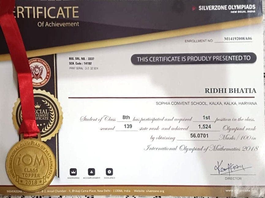 SilverZone Olympiad Award